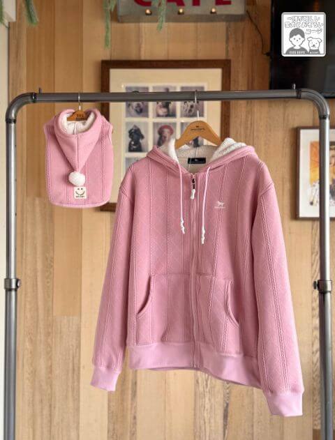 裏ボアケーブルボタンパーカー 犬服ブランドのドッグデプト/DOG DEPT