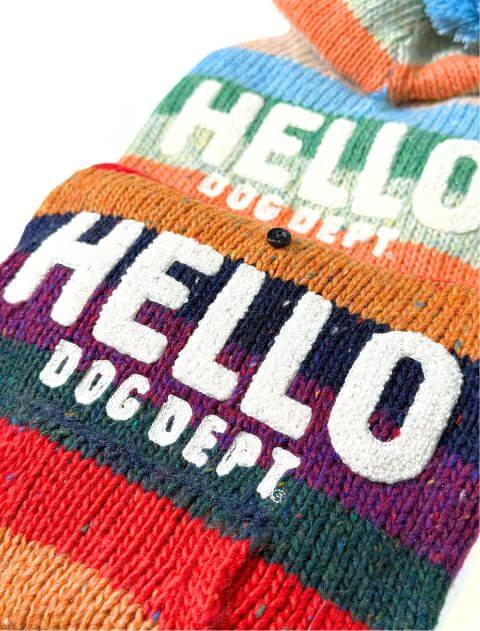 カラフルボーダーパーカーニット 犬服ブランドのドッグデプト/DOG DEPT