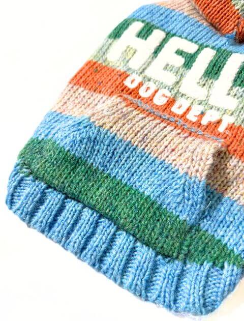 カラフルボーダーパーカーニット 犬服ブランドのドッグデプト/DOG DEPT