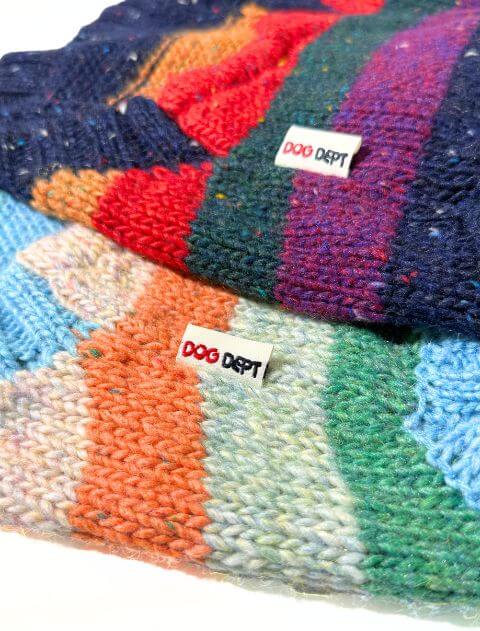 カラフルボーダーパーカーニット 犬服ブランドのドッグデプト/DOG DEPT