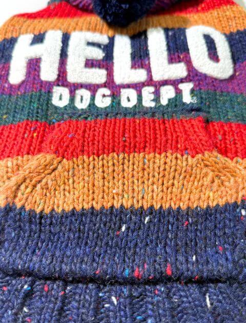カラフルボーダーパーカーニット 犬服ブランドのドッグデプト/DOG DEPT