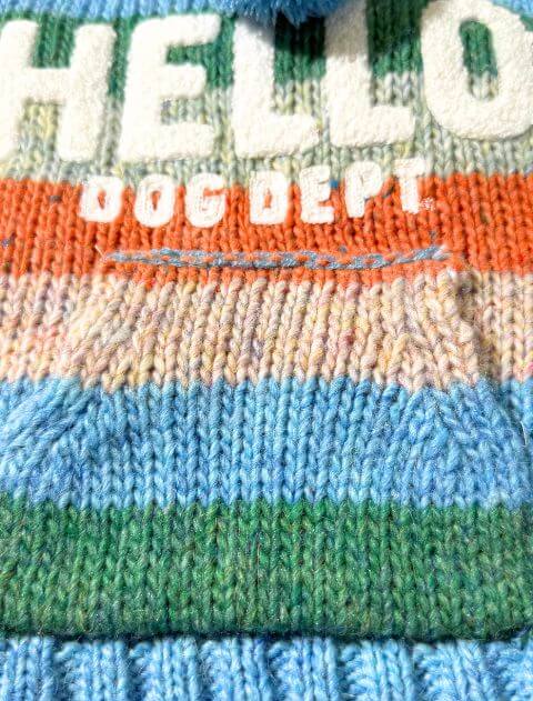 カラフルボーダーパーカーニット 犬服ブランドのドッグデプト/DOG DEPT