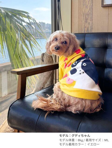 イラストドッグフリースT 犬服ブランドのドッグデプト/DOG DEPT