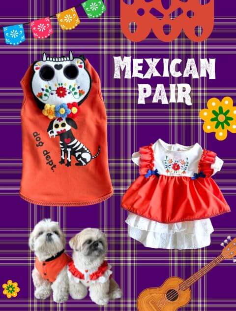 【新品セット売り】DOG DEPT レディースLサイズ 犬用ウェア付き 犬服 / ドッグウェア】ハートペア / DOG DEPT (ドッグデプト