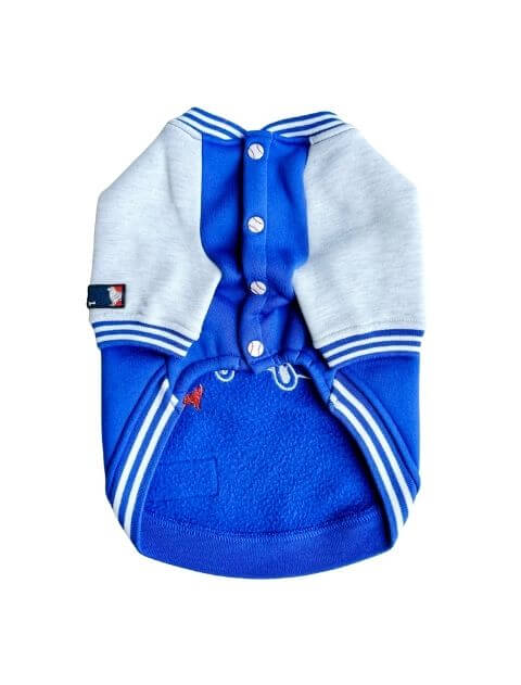 スポーツロゴラグランボタンスウェット 犬服ブランドのドッグデプト/DOG DEPT