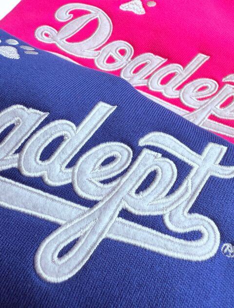 スポーツロゴラグランボタンスウェット 犬服ブランドのドッグデプト/DOG DEPT