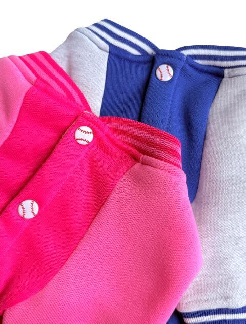 スポーツロゴラグランボタンスウェット 犬服ブランドのドッグデプト/DOG DEPT