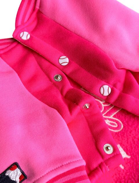 スポーツロゴラグランボタンスウェット 犬服ブランドのドッグデプト/DOG DEPT