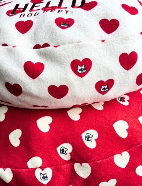 フリースハートドッグベッドカバー ブランドのドッグデプト/DOG DEPT