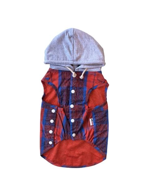チェックシャツパーカー犬服ブランドのドッグデプト/DOG DEPT