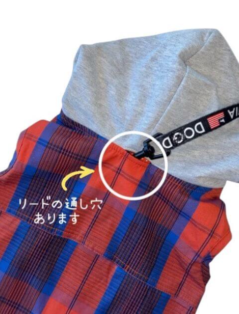 チェックシャツパーカー犬服ブランドのドッグデプト/DOG DEPT