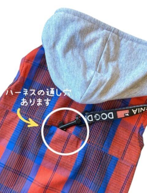 チェックシャツパーカー犬服ブランドのドッグデプト/DOG DEPT
