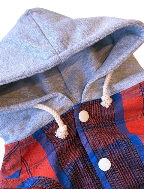 チェックシャツパーカー犬服ブランドのドッグデプト/DOG DEPT