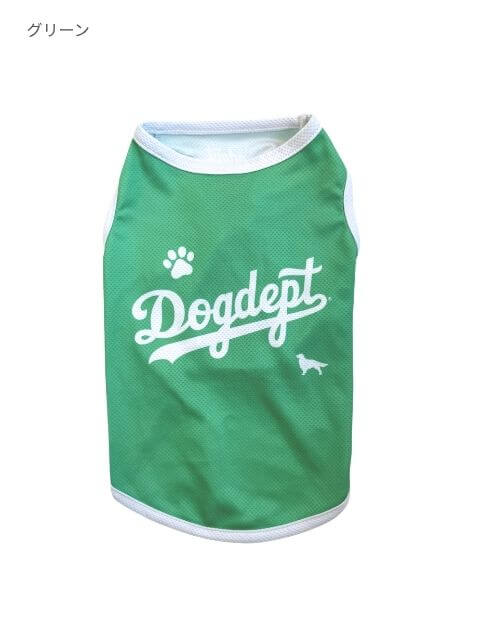 濡らして着る　スポーツロゴノースリーブ犬服ブランドのドッグデプト/DOG DEPT