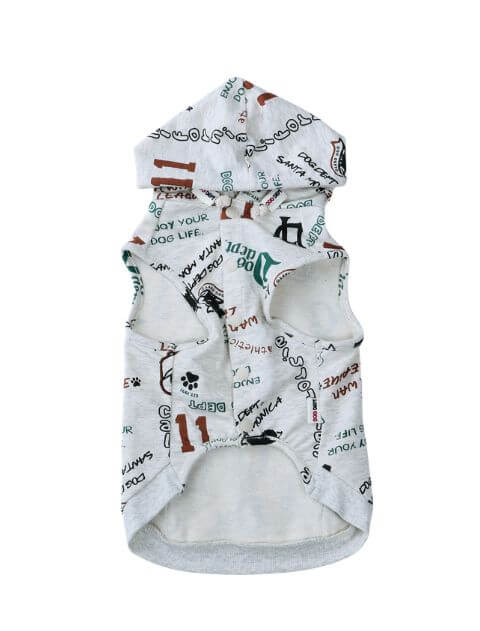 HELLO.MAX総柄ロゴボタンパーカー犬服ブランドのドッグデプト/DOG DEPT