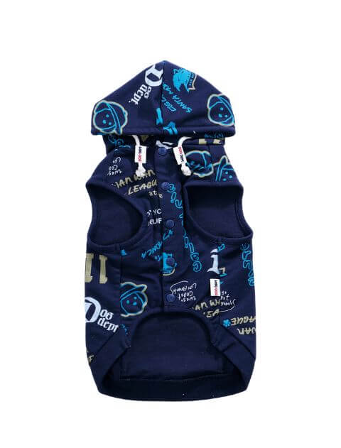 HELLO.MAX総柄ロゴボタンパーカー犬服ブランドのドッグデプト/DOG DEPT