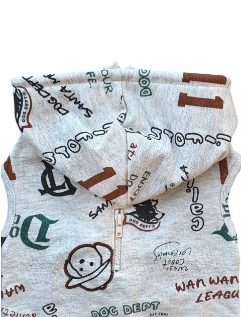 HELLO.MAX総柄ロゴボタンパーカー犬服ブランドのドッグデプト/DOG DEPT