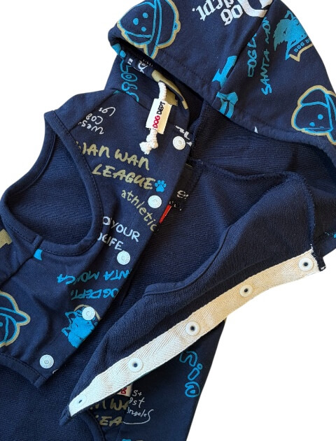 HELLO.MAX総柄ロゴボタンパーカー犬服ブランドのドッグデプト/DOG DEPT