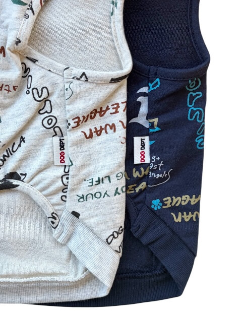 HELLO.MAX総柄ロゴボタンパーカー犬服ブランドのドッグデプト/DOG DEPT