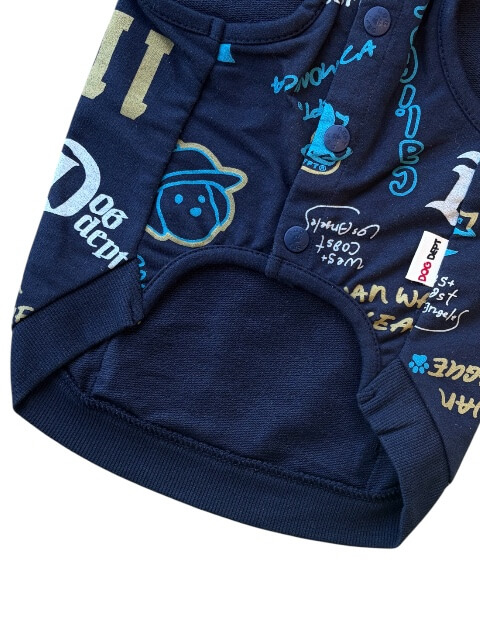 HELLO.MAX総柄ロゴボタンパーカー犬服ブランドのドッグデプト/DOG DEPT