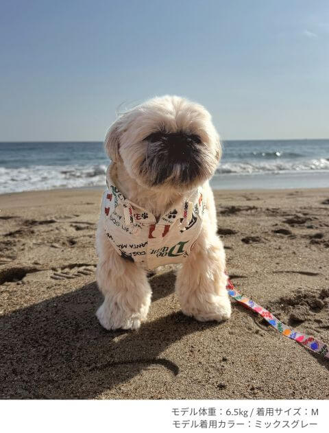 HELLO.MAX総柄ロゴボタンパーカー犬服ブランドのドッグデプト/DOG DEPT