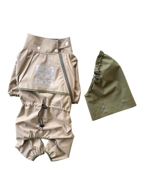 犬服 / ドッグウェア】【耐水圧10000mm】撥水足付きレインコート / DOG