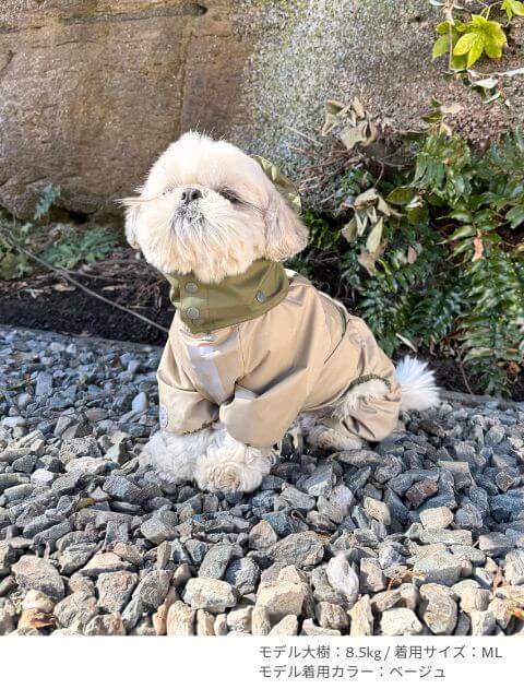 【耐水圧10000mm】撥水足付きレインコート 犬服ブランドのドッグデプト/DOG DEPT