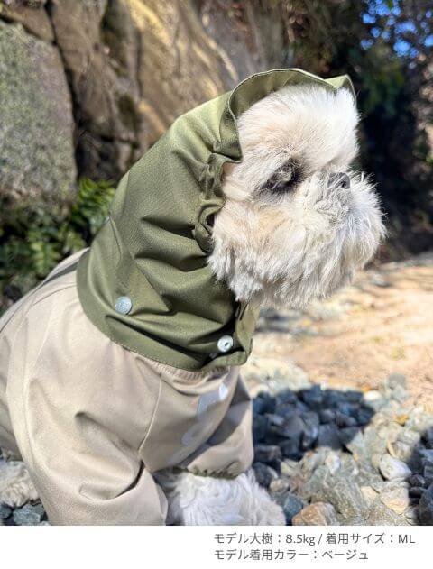 【耐水圧10000mm】撥水足付きレインコート 犬服ブランドのドッグデプト/DOG DEPT