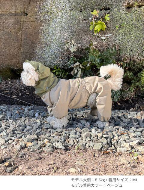 【耐水圧10000mm】撥水足付きレインコート 犬服ブランドのドッグデプト/DOG DEPT