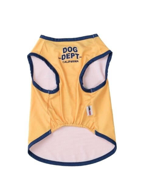 ダメージロゴフロッキーメッシュノースリーブ犬服ブランドのドッグデプト/DOG DEPT