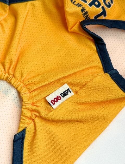 ダメージロゴフロッキーメッシュノースリーブ犬服ブランドのドッグデプト/DOG DEPT