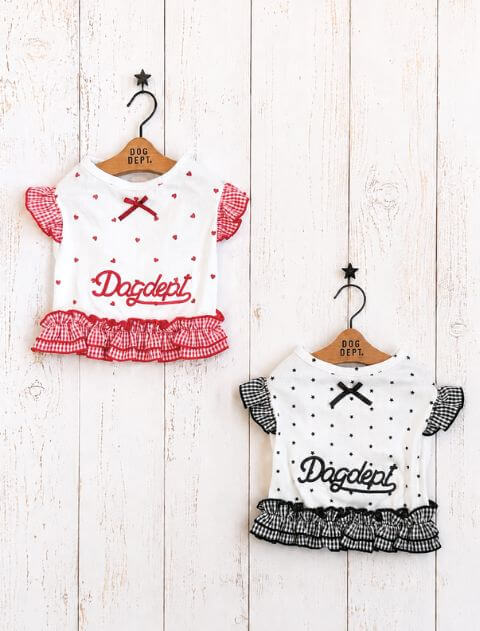 【DOG WEAR】ショート丈ハート＆スターノースリーブ