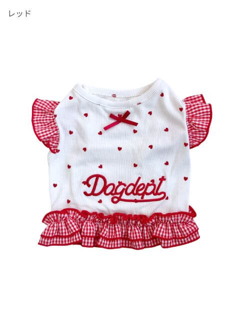 ショート丈ハート＆スターノースリーブ      犬服ブランドのドッグデプト/DOG DEPT