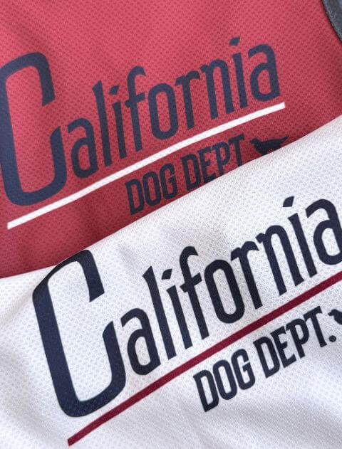 濡らして着るショート丈california ヴィンテージロゴノースリーブ      犬服ブランドのドッグデプト/DOG DEPT