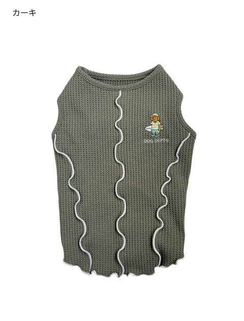 ハイテンションワッフル　ノースリーブ犬服ブランドのドッグデプト/DOG DEPT