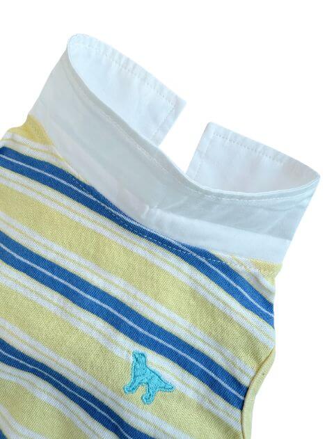 保冷剤ポケット付きナチュラルヴィンテージボーダーノースリーブポロ      犬服ブランドのドッグデプト/DOG DEPT