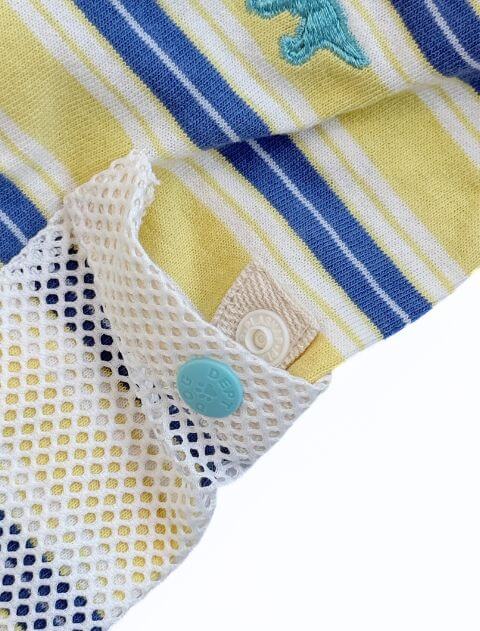 保冷剤ポケット付きナチュラルヴィンテージボーダーノースリーブポロ      犬服ブランドのドッグデプト/DOG DEPT