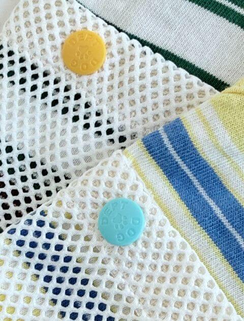 保冷剤ポケット付きナチュラルヴィンテージボーダーノースリーブポロ      犬服ブランドのドッグデプト/DOG DEPT