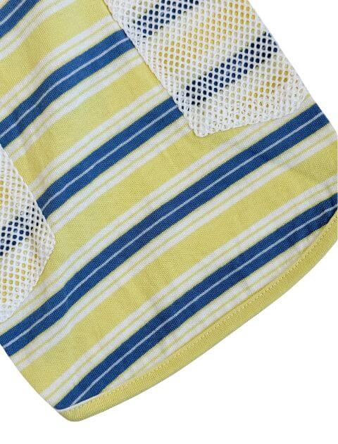 保冷剤ポケット付きナチュラルヴィンテージボーダーノースリーブポロ      犬服ブランドのドッグデプト/DOG DEPT