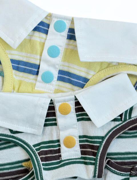 保冷剤ポケット付きナチュラルヴィンテージボーダーノースリーブポロ      犬服ブランドのドッグデプト/DOG DEPT