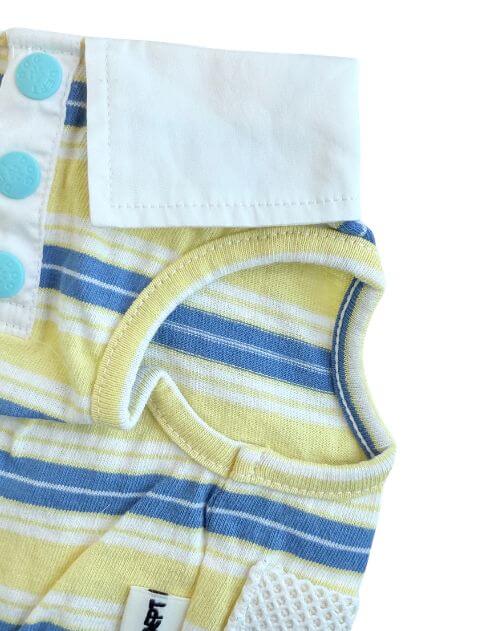 保冷剤ポケット付きナチュラルヴィンテージボーダーノースリーブポロ      犬服ブランドのドッグデプト/DOG DEPT