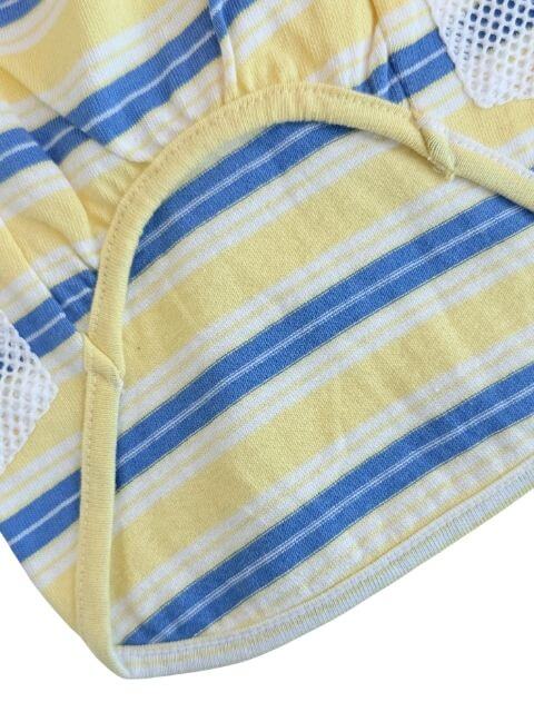 保冷剤ポケット付きナチュラルヴィンテージボーダーノースリーブポロ      犬服ブランドのドッグデプト/DOG DEPT