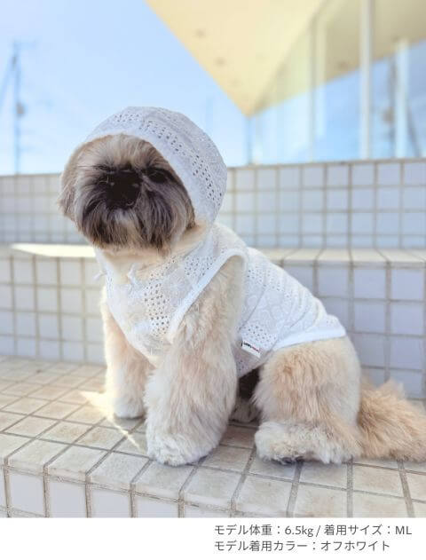 エンブロイダリーノースリーブシャツパーカー犬服ブランドのドッグデプト/DOG DEPT