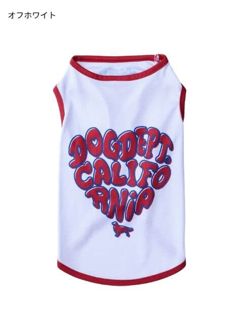 濡らして着るハートモチーフノースリーブ犬服ブランドのドッグデプト/DOG DEPT