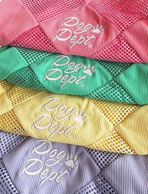 クールネック付きエアブリーズメッシュロンパース      犬服ブランドのドッグデプト/DOG DEPT