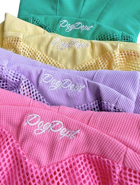 クールネック付きエアブリーズメッシュロンパース      犬服ブランドのドッグデプト/DOG DEPT