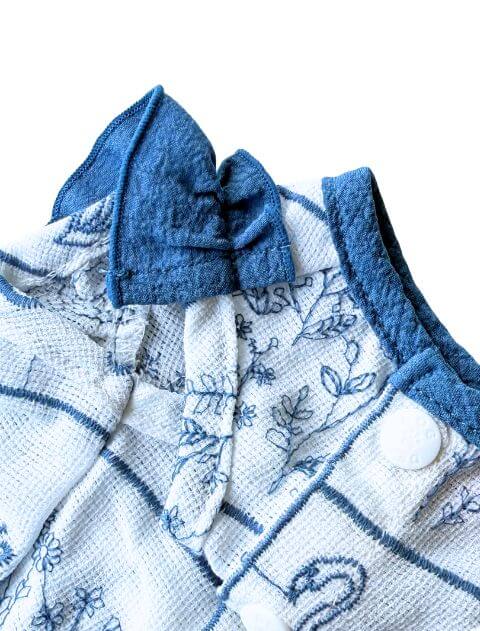 エンブロイダリー刺繍フリルノースリーブ      犬服ブランドのドッグデプト/DOG DEPT
