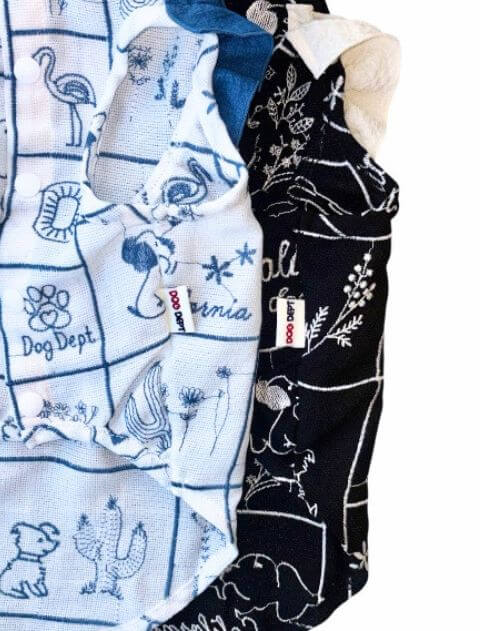 エンブロイダリー刺繍フリルノースリーブ      犬服ブランドのドッグデプト/DOG DEPT