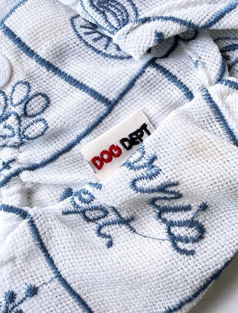 エンブロイダリー刺繍フリルノースリーブ      犬服ブランドのドッグデプト/DOG DEPT