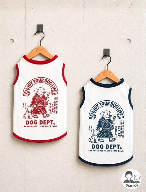 【DOG WEAR】lucky dog graphic メッシュノースリーブ